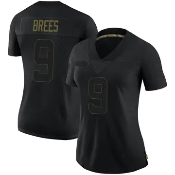 Nike Drew Brees Women's Limited New Orleans Saints Black 2020 Salute To Service Jersey