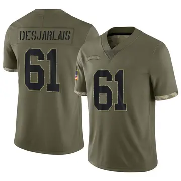 Nike Drew Desjarlais Men's Limited New Orleans Saints Olive 2022 Salute To Service Jersey