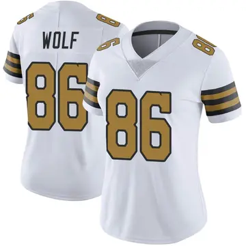Nike Ethan Wolf Women's Limited New Orleans Saints White Color Rush Jersey