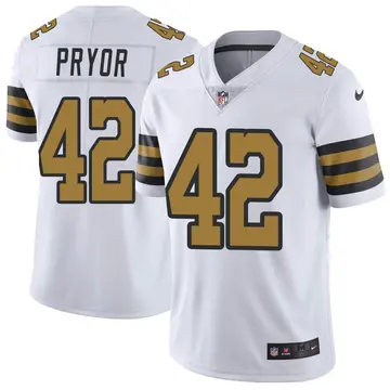 Nike Isaiah Pryor Men's Limited New Orleans Saints White Color Rush Jersey