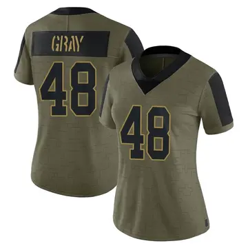 Nike J.T. Gray Women's Limited New Orleans Saints Olive 2021 Salute To Service Jersey