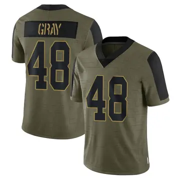 Nike J.T. Gray Youth Limited New Orleans Saints Olive 2021 Salute To Service Jersey
