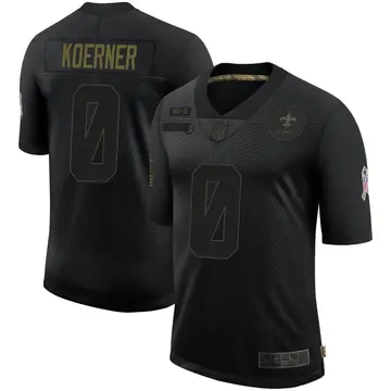 Nike Jack Koerner Men's Limited New Orleans Saints Black 2020 Salute To Service Jersey