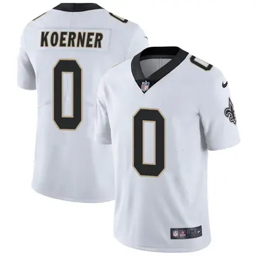 Nike Jack Koerner Men's Limited New Orleans Saints White Vapor Untouchable Jersey