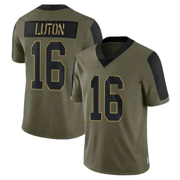 Nike Jake Luton Men's Limited New Orleans Saints Olive 2021 Salute To Service Jersey