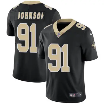 Nike Jaleel Johnson Men's Limited New Orleans Saints Black Team Color Vapor Untouchable Jersey