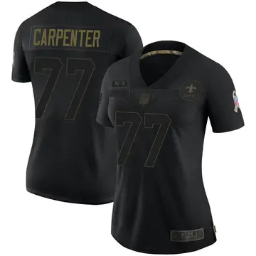 Nike James Carpenter Women's Limited New Orleans Saints Black 2020 Salute To Service Jersey