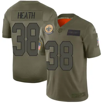 Nike Jeff Heath Men's Limited New Orleans Saints Camo 2019 Salute to Service Jersey