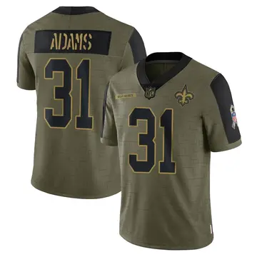 Nike Josh Adams Men's Limited New Orleans Saints Olive 2021 Salute To Service Jersey