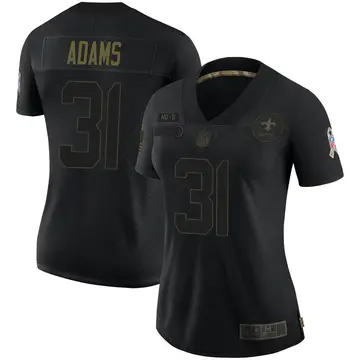 Nike Josh Adams Women's Limited New Orleans Saints Black 2020 Salute To Service Jersey
