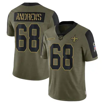 Nike Josh Andrews Men's Limited New Orleans Saints Olive 2021 Salute To Service Jersey