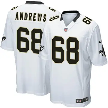 Nike Josh Andrews Youth Game New Orleans Saints White Jersey