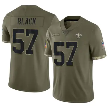 Nike Josh Black Men's Limited New Orleans Saints Olive 2022 Salute To Service Jersey
