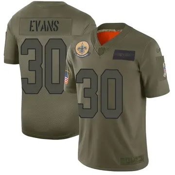 Nike Justin Evans Men's Limited New Orleans Saints Camo 2019 Salute to Service Jersey