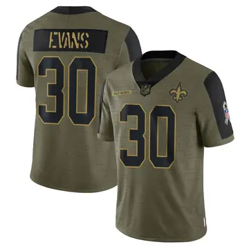 Nike Justin Evans Men's Limited New Orleans Saints Olive 2021 Salute To Service Jersey
