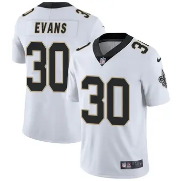 Nike Justin Evans Men's Limited New Orleans Saints White Vapor Untouchable Jersey