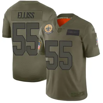 Nike Kaden Elliss Men's Limited New Orleans Saints Camo 2019 Salute to Service Jersey