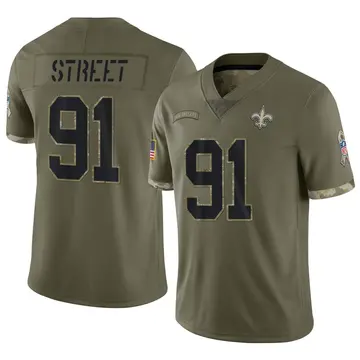Nike Kentavius Street Men's Limited New Orleans Saints Olive 2022 Salute To Service Jersey