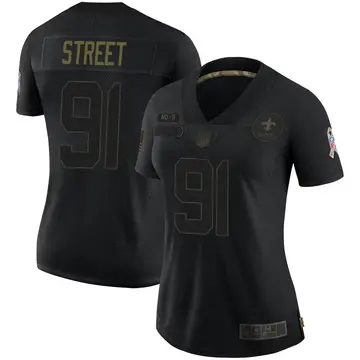 Nike Kentavius Street Women's Limited New Orleans Saints Black 2020 Salute To Service Jersey