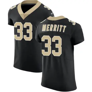 Nike Kirk Merritt Men's Elite New Orleans Saints Black Team Color Vapor Untouchable Jersey