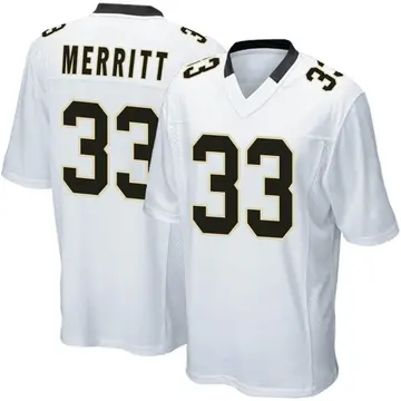 Nike Kirk Merritt Men's Game New Orleans Saints White Jersey