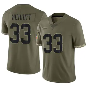 Nike Kirk Merritt Men's Limited New Orleans Saints Olive 2022 Salute To Service Jersey