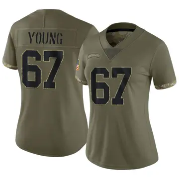 Nike Landon Young Women's Limited New Orleans Saints Olive 2022 Salute To Service Jersey