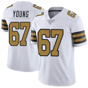 Nike Landon Young Youth Limited New Orleans Saints White Color Rush Jersey