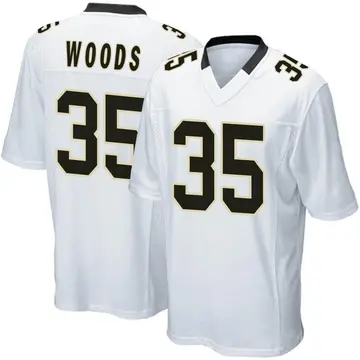 Nike Lawrence Woods Men's Game New Orleans Saints White Jersey