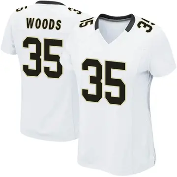 Nike Lawrence Woods Women's Game New Orleans Saints White Jersey