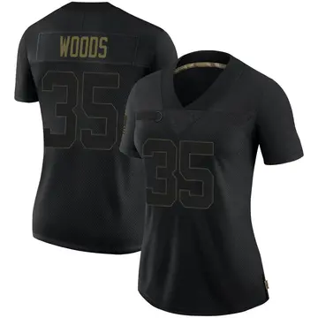 Nike Lawrence Woods Women's Limited New Orleans Saints Black 2020 Salute To Service Jersey