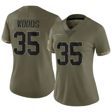 Nike Lawrence Woods Women's Limited New Orleans Saints Olive 2022 Salute To Service Jersey