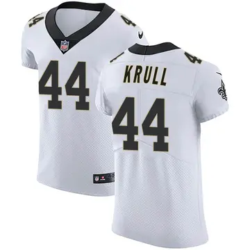 Nike Lucas Krull Men's Elite New Orleans Saints White Vapor Untouchable Jersey