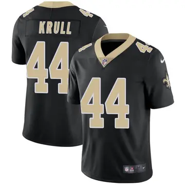 Nike Lucas Krull Men's Limited New Orleans Saints Black Team Color Vapor Untouchable Jersey