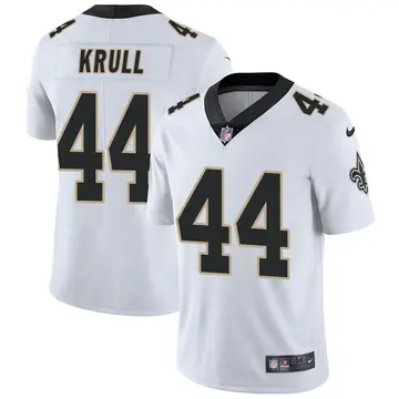 Nike Lucas Krull Men's Limited New Orleans Saints White Vapor Untouchable Jersey