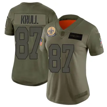 Nike Lucas Krull Women's Limited New Orleans Saints Camo 2019 Salute to Service Jersey