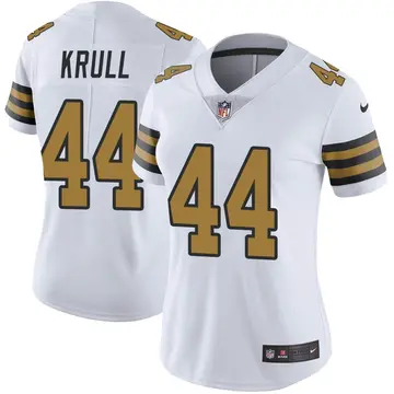 Nike Lucas Krull Women's Limited New Orleans Saints White Color Rush Jersey
