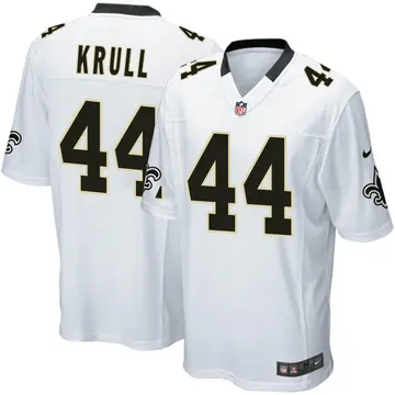 Nike Lucas Krull Youth Game New Orleans Saints White Jersey