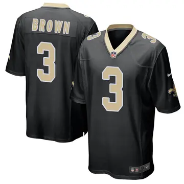 Nike Malcolm Brown Men's Game New Orleans Saints Black Team Color Jersey