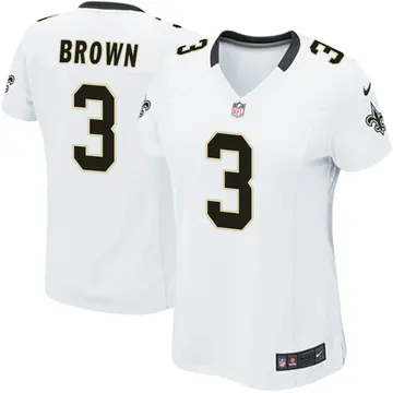 Nike Malcolm Brown Women's Game New Orleans Saints White Jersey