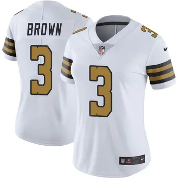 Nike Malcolm Brown Women's Limited New Orleans Saints White Color Rush Jersey