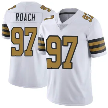 Nike Malcolm Roach Men's Limited New Orleans Saints White Color Rush Jersey