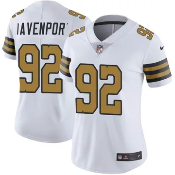 Nike Marcus Davenport Women's Limited New Orleans Saints White Color Rush Jersey