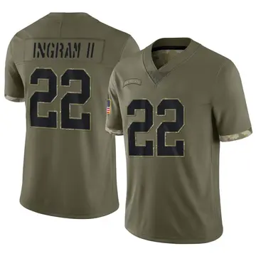 Nike Mark Ingram II Men's Limited New Orleans Saints Olive 2022 Salute To Service Jersey