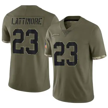 Nike Marshon Lattimore Men's Limited New Orleans Saints Olive 2022 Salute To Service Jersey