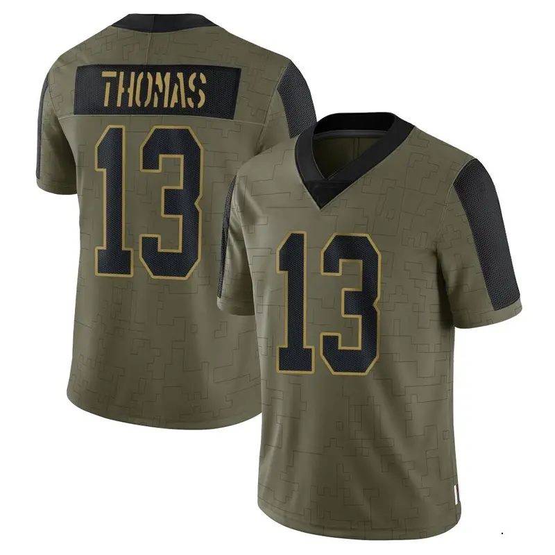 Nike Michael Thomas Men's Limited New Orleans Saints Olive 2021 Salute To Service Jersey