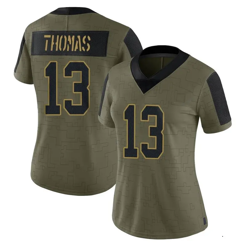 Nike Michael Thomas Women's Limited New Orleans Saints Olive 2021 Salute To Service Jersey