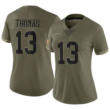 Nike Michael Thomas Women's Limited New Orleans Saints Olive 2022 Salute To Service Jersey