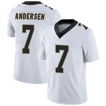 Nike Morten Andersen Men's Limited New Orleans Saints White Vapor Untouchable Jersey