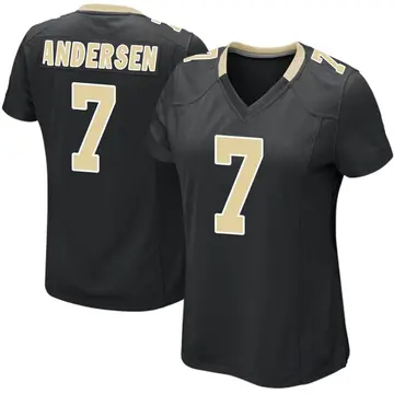 Nike Morten Andersen Women's Game New Orleans Saints Black Team Color Jersey
